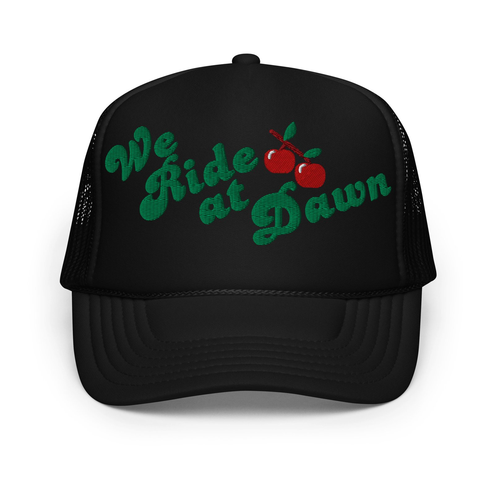 We Ride at Dawn 3D Puff Embroidered Trucker Hat - Image 3