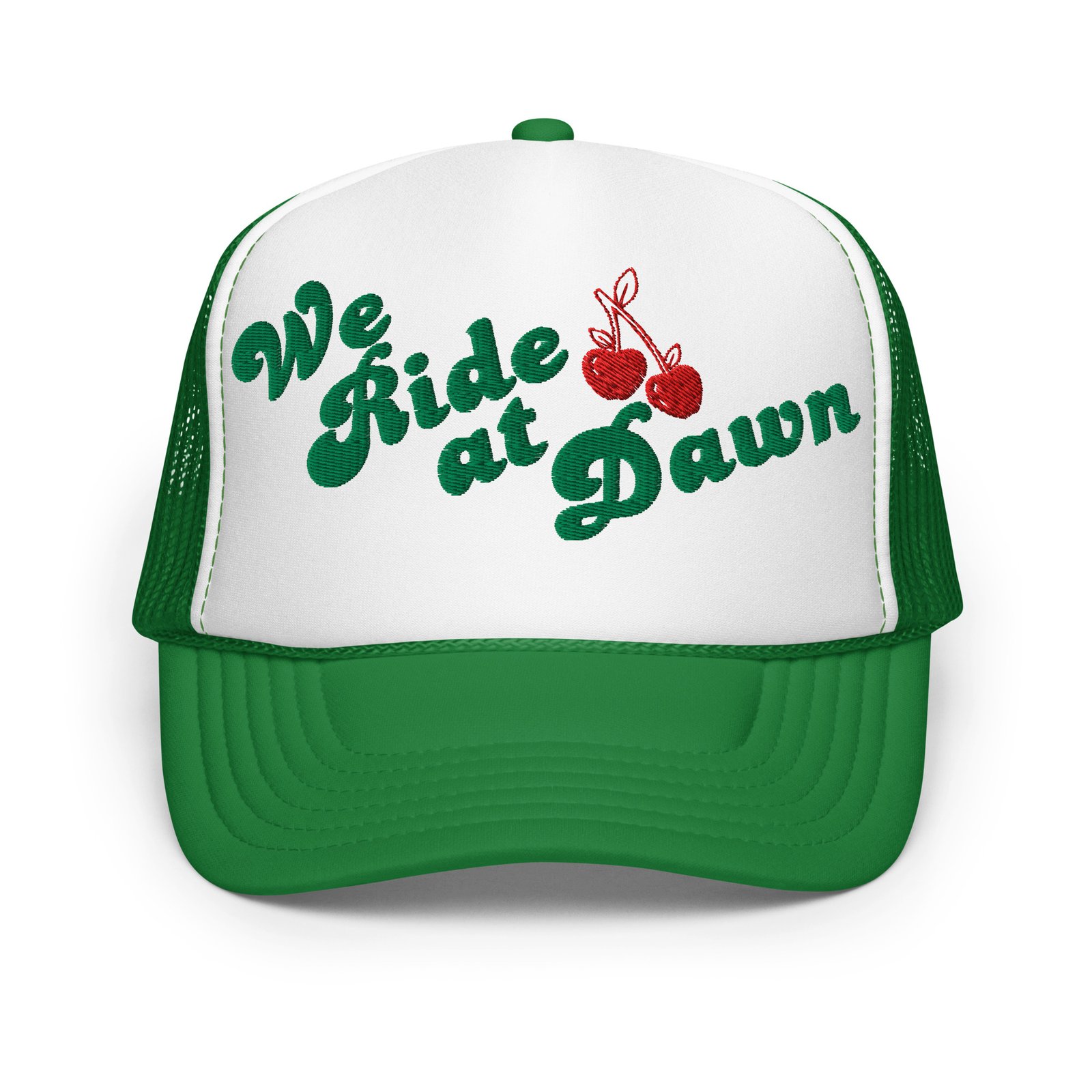 We Ride at Dawn 3D Puff Embroidered Trucker Hat - Image 2